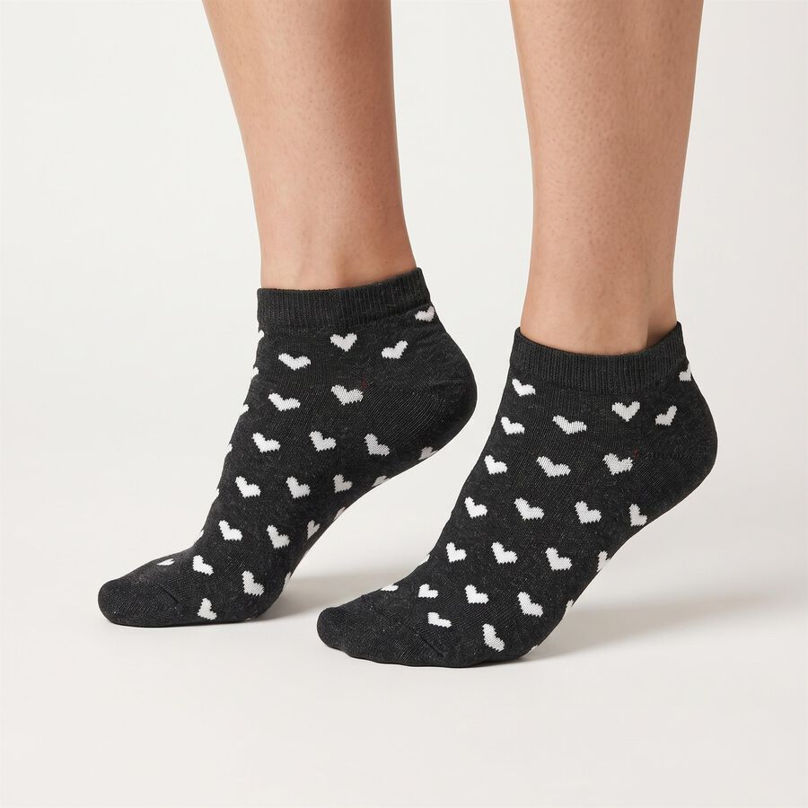 Women's Multi-Color Regular Fit Printed Pack of 3 Socks, Assorted, large