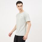 Men's Light Grey Round Neck Athleisure T-Shirt, Light Grey, small