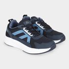 Men's Navy Blue Lace-Up Sneakers, नेवी ब्लू, small