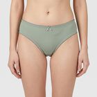 Women's Sage Green Regular Fit Ribbed Brief Panty, हल्का हरा, small