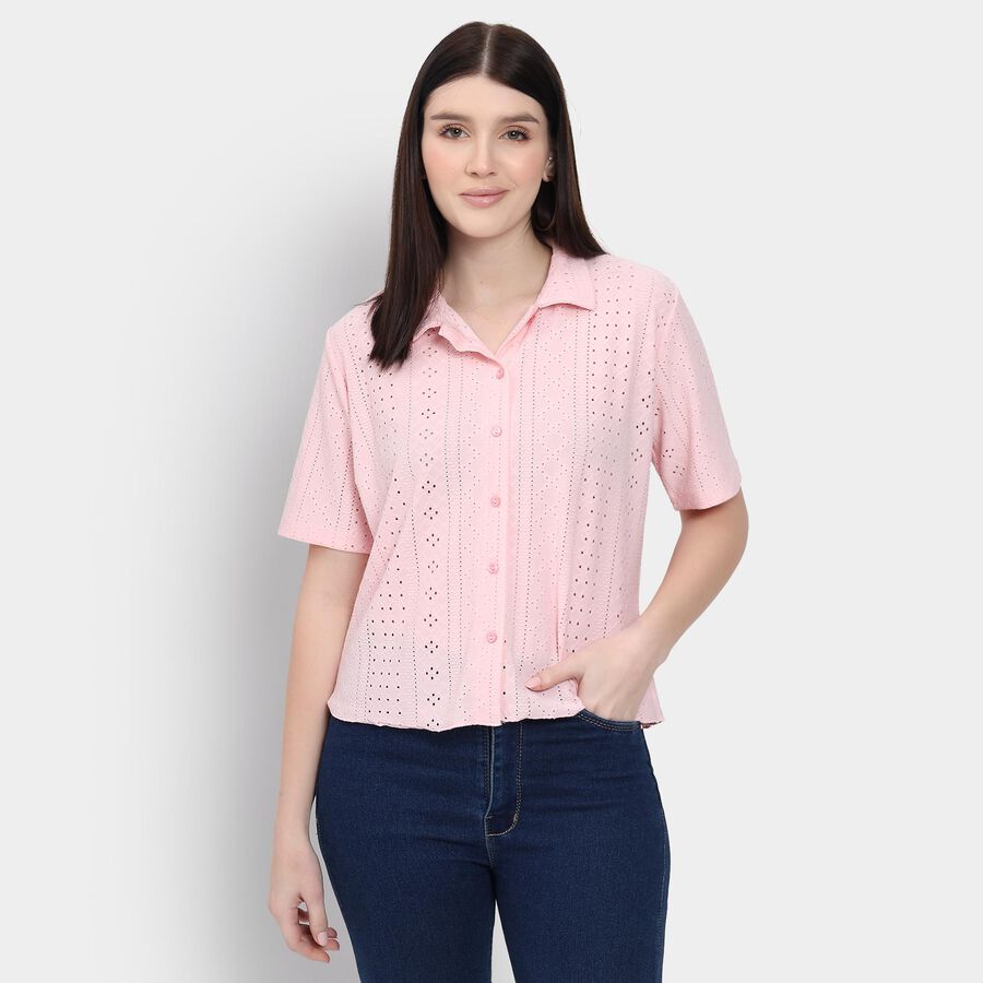Ladies' Shirt, हल्का गुलाबी, large