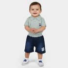 Infants' Light Green Cotton Polo Neck Textured Baba Suit, हल्का हरा, small