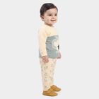 Infants' Beige Cotton Round Neck Koala Graphic Baba Suit, Beige, small