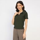 Ladies' Polo T-Shirt, गहरा हरा, small