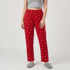 Women's Maroon Straight Fit Cat Lounge Pyjama, मरून, small