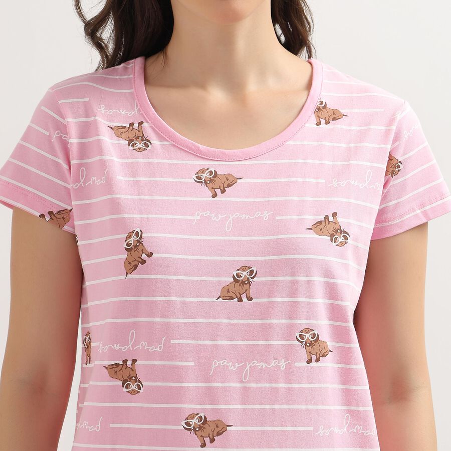 Ladies' 100% Cotton Nighty, Light Pink, large image number null