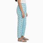 Girls' Light Aqua Blue Printed Elastic Waist Capri, Aqua, small image number null