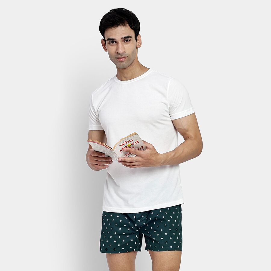 Men's 100% Cotton Boxers, टील ब्लू, large image number null
