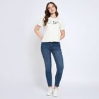 Ladies' Round Neck T-Shirt, ऑफ व्हाइट, small image number null