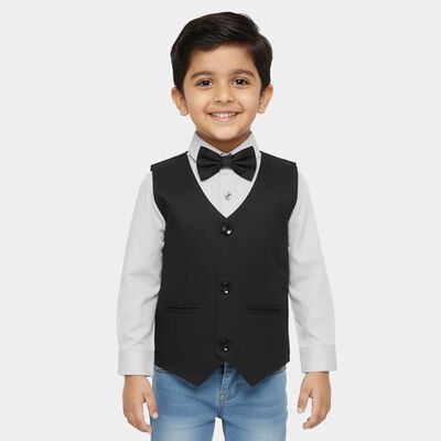 Boys Light Grey Cotton Classic Casual Shirt