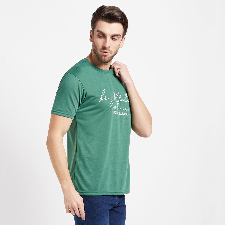 Round Neck T-Shirt, Dark Green, large image number null