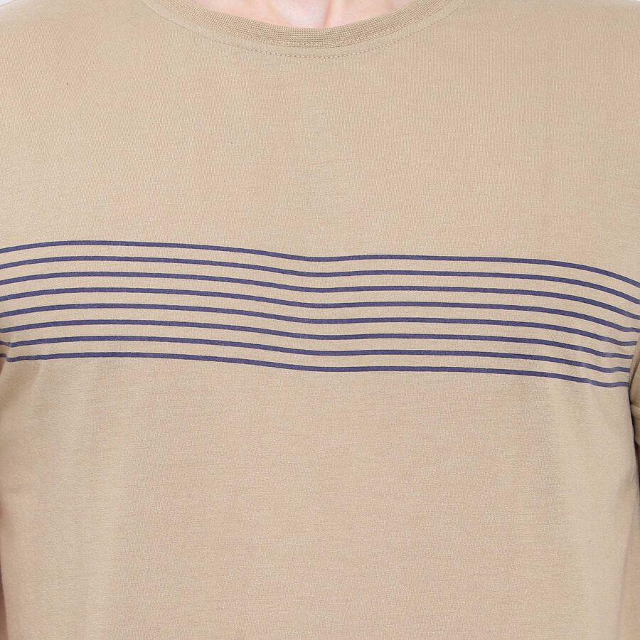Round Neck T-Shirt, Beige, large image number null