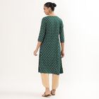 Women's Dark Green Round Neck Printed Kurta, Dark Green, small image number null