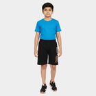 Boys Black Regular Fit Printed Bermuda Shorts, काला, small