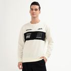 Men's Off-White Crew Neck Casual Sweatshirt, ऑफ व्हाइट, small image number null