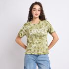 Ladies' 100% Cotton Round Neck T-Shirt, हल्का हरा, small