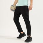 Men's Jet Black Slim Fit Reflective Detail Track Pants, Black, small