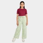 Girls' Mint Light Green Printed Drawstring Pyjama, Light Green, small