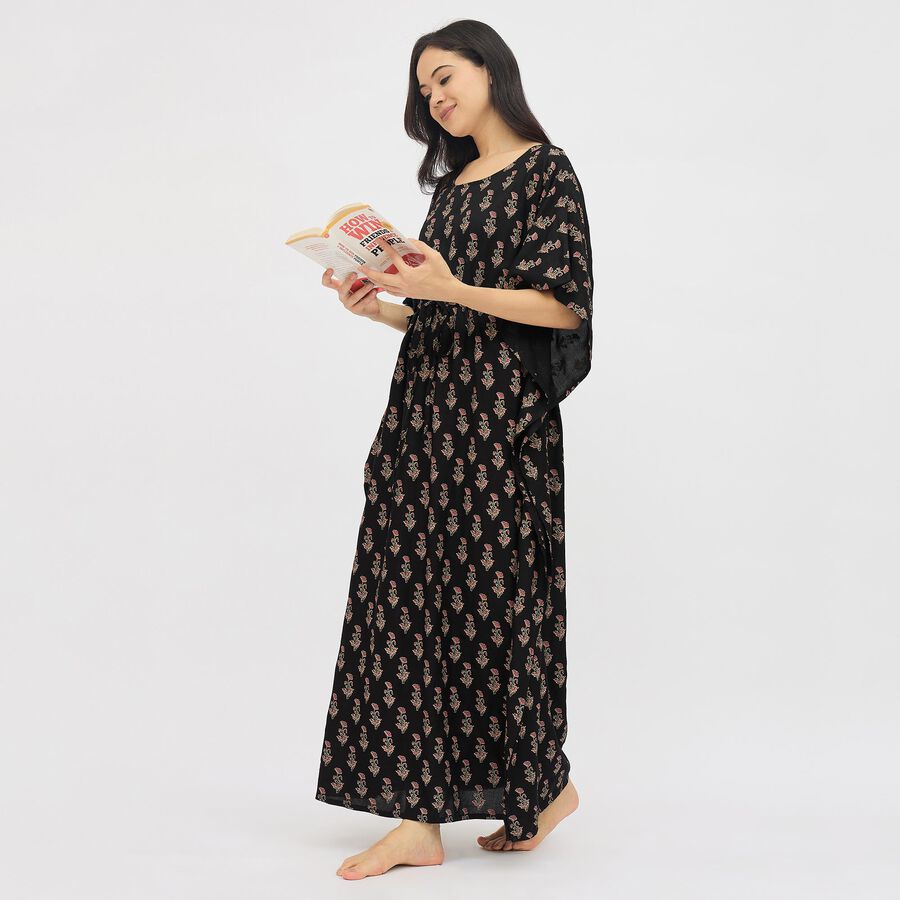 Ladies' Full Length Nighty , Black, large image number null