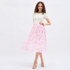 Women's Pink Pleated Calf Length Skirt, गुलाबी, small image number null