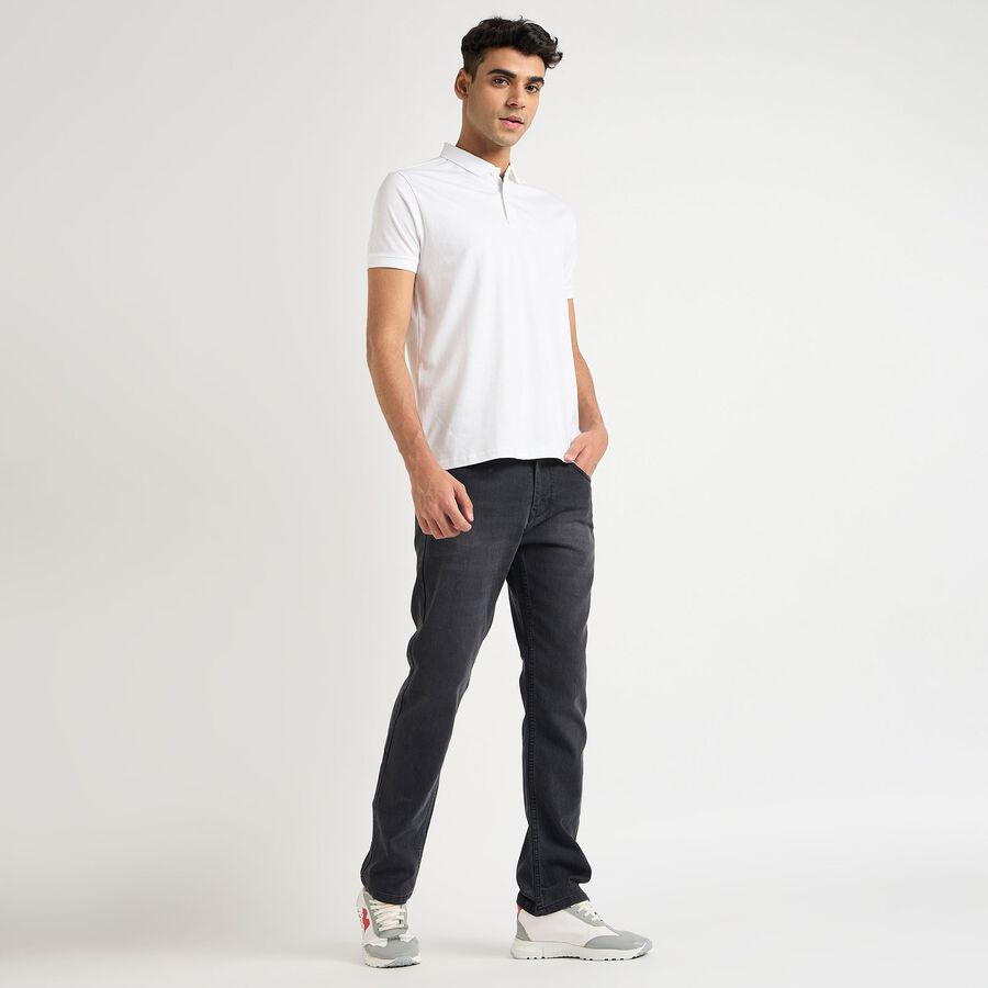 Men's 100% Cotton Collared Half Sleeves T-Shirt, सफ़ेद, large image number null