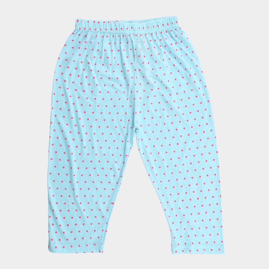 Girls Aqua Regular Fit Solid Capri, एक्वा, large