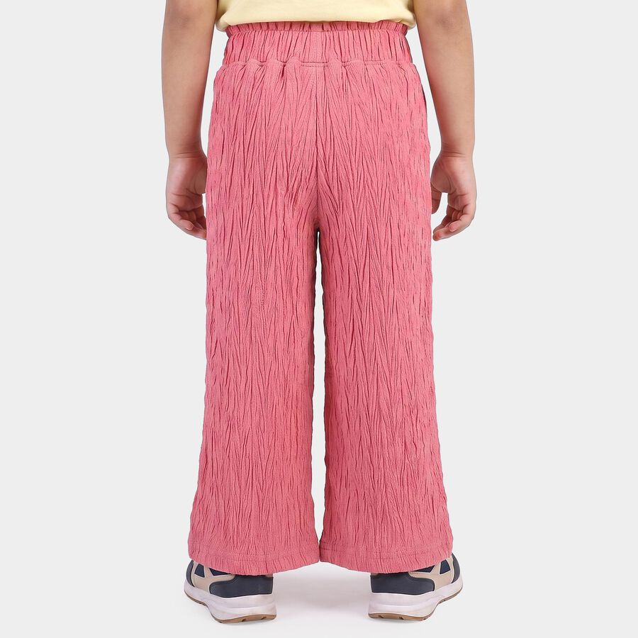 Girls Pink Wide Leg Elastic Waist Trousers, Pink, large