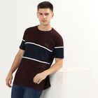 Men's Round Neck Half Sleeves T-Shirt, Wine, small image number null