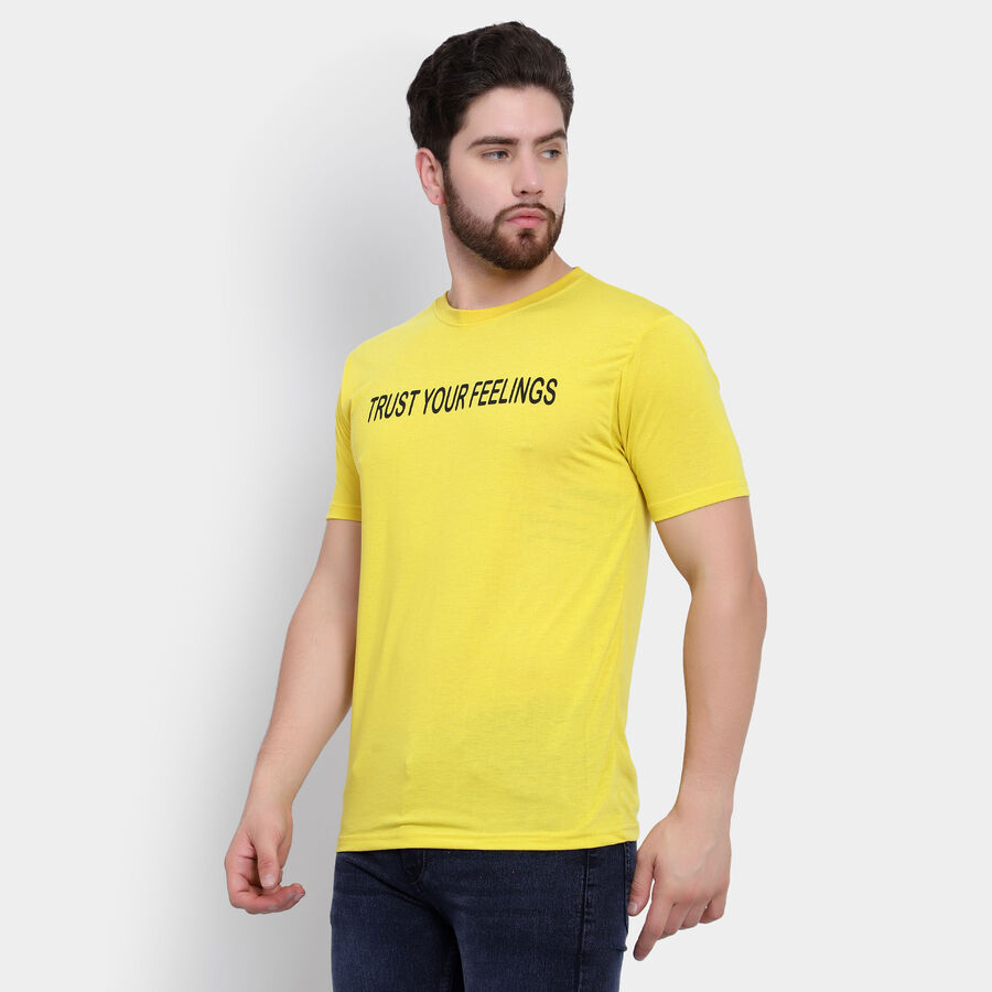 Round Neck T-Shirt, Yellow, large image number null