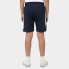 Boys' Blue Cotton Blend Regular Fit Bermuda Shorts, Navy Blue, small