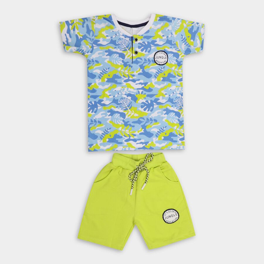 Boys' 100% Cotton Knit Baba Suit , Light Blue, large image number null
