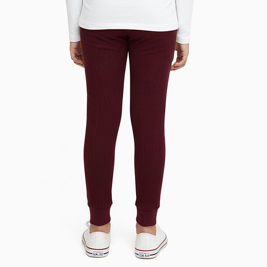 Girls' Thermal Lower, वाइन, large image number null