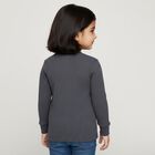 Girls Midnight Navy Blue Round Neck Thermal, Melange Blue, small image number null