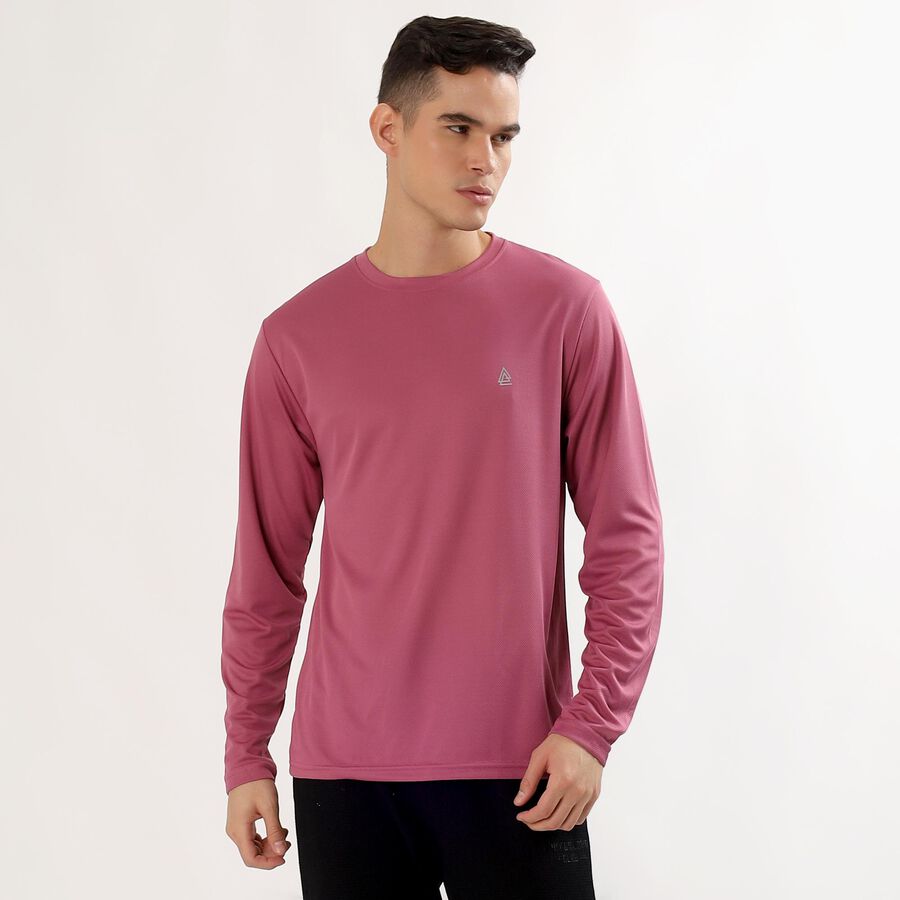 Men's Muted Pink Crew Neck Casual T-Shirt, Light Pink, large image number null