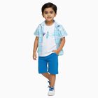 Infants Light Sky Blue Cotton Half Sleeve Classic Casual Shirt, Light Blue, small image number null