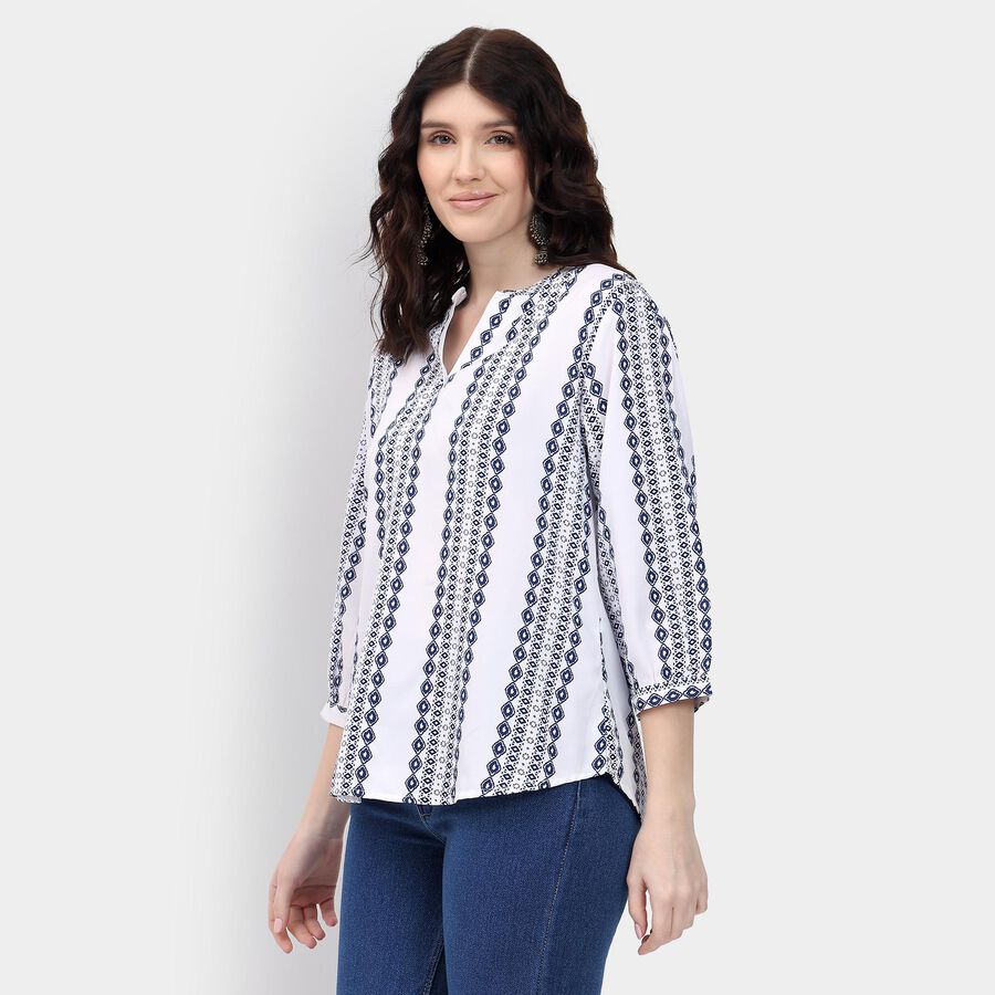 Ladies'  Stripes Shirt, ऑफ व्हाइट, large