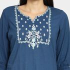 Ladies' Cotton Kurta, Dark Blue, small image number null