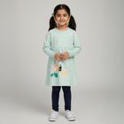 Girls' Mint Green Polka Dot Long Sleeve Frock, हल्का हरा, small image number null