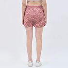 Women's Dusty Rose Pink Floral Tie-Waist Shorts, पीच, small