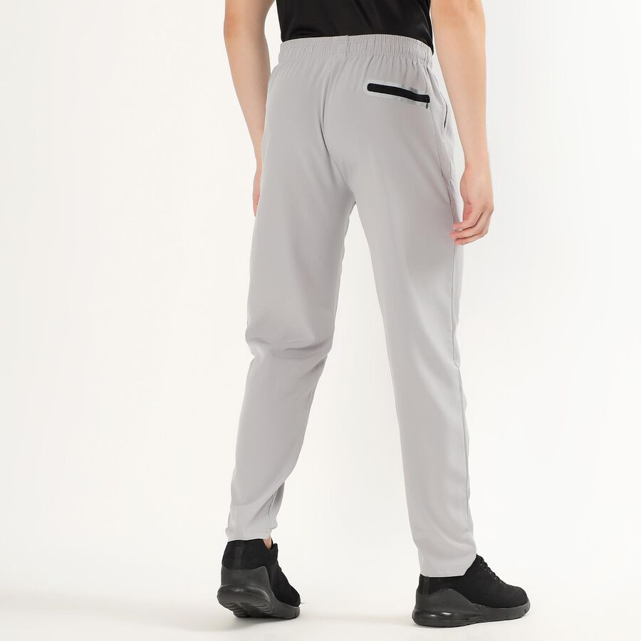 Men's Light Ash Grey Regular Fit Diagonal Seam Track Pants, Light Grey, large image number null