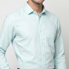 Men's Light Blue Formal Shirt, Aqua, small