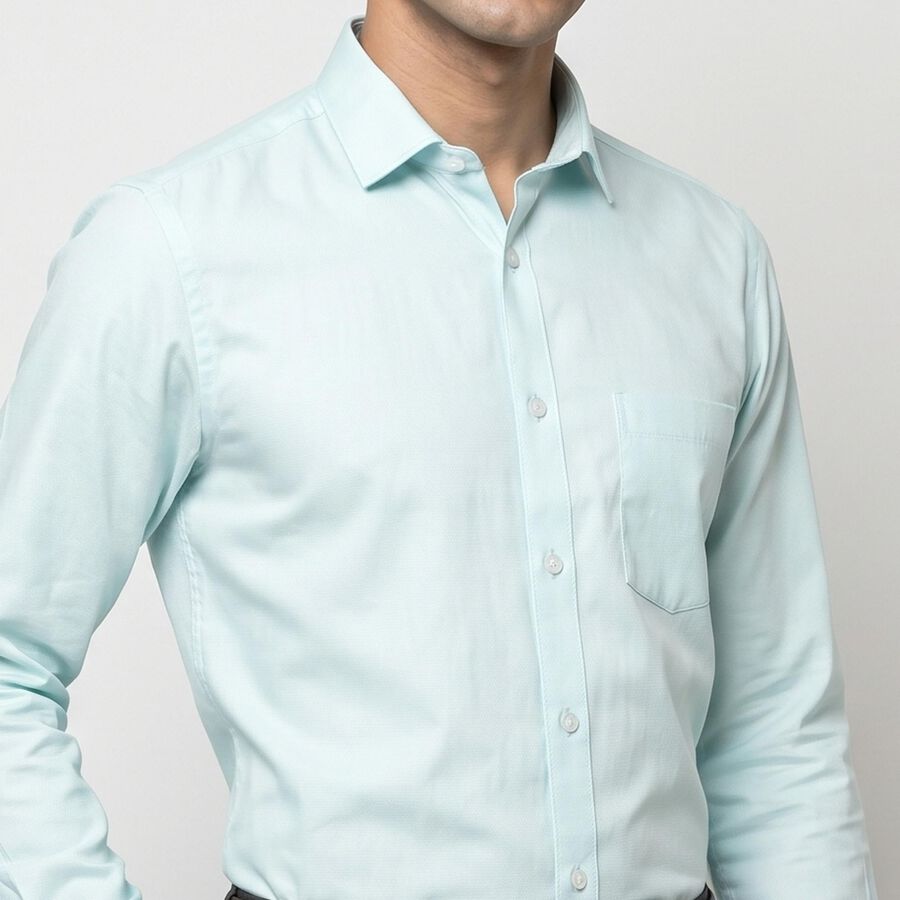 Men's Light Blue Formal Shirt, Aqua, large