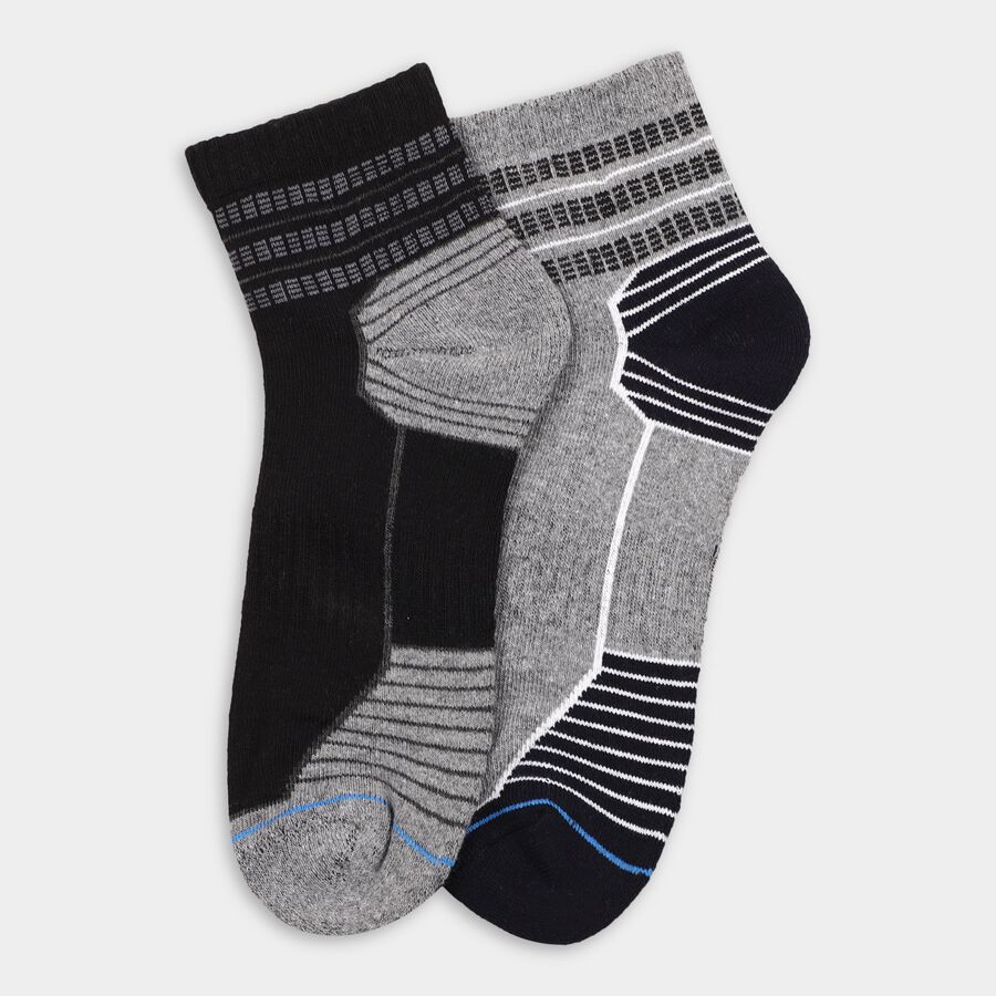 Men's Socks (Pack of 2), गहरा ग्रे, large