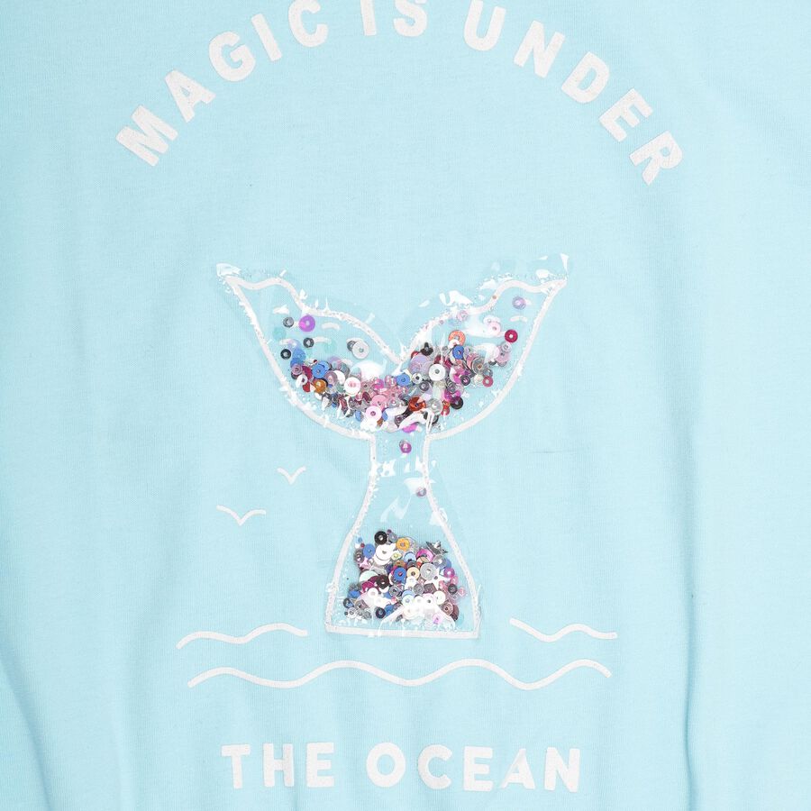 Girls' 100% Cotton T-Shirt, Light Blue, large image number null