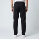 Men's Black Slim Fit Zipper Pocket Cuffed Track Pants, Black, small