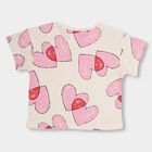 Girls' Soft White Cotton Round Neck Short Sleeve T-Shirt, Off White, small image number null