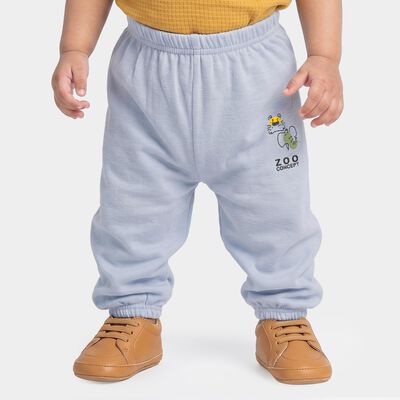 Infants' Light Blue Jogger Graphic Printed Cotton Pyjama