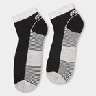 Men's Multi-Color Regular Fit Striped Ankle Socks Pack of 3, Mid Blue, small