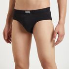 Cotton Solid Brief, Black, small
