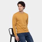 Men's Mustard Crew Neck Pullover Sweatshirt, Mustard, small